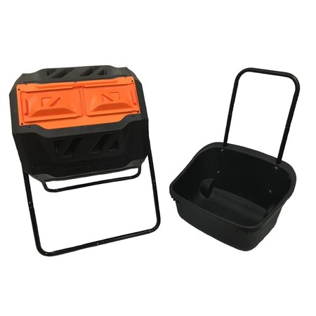 Heat Wave 42 Gallon Dual Composting Tumbler with MAZE Composting Cart HE3199801